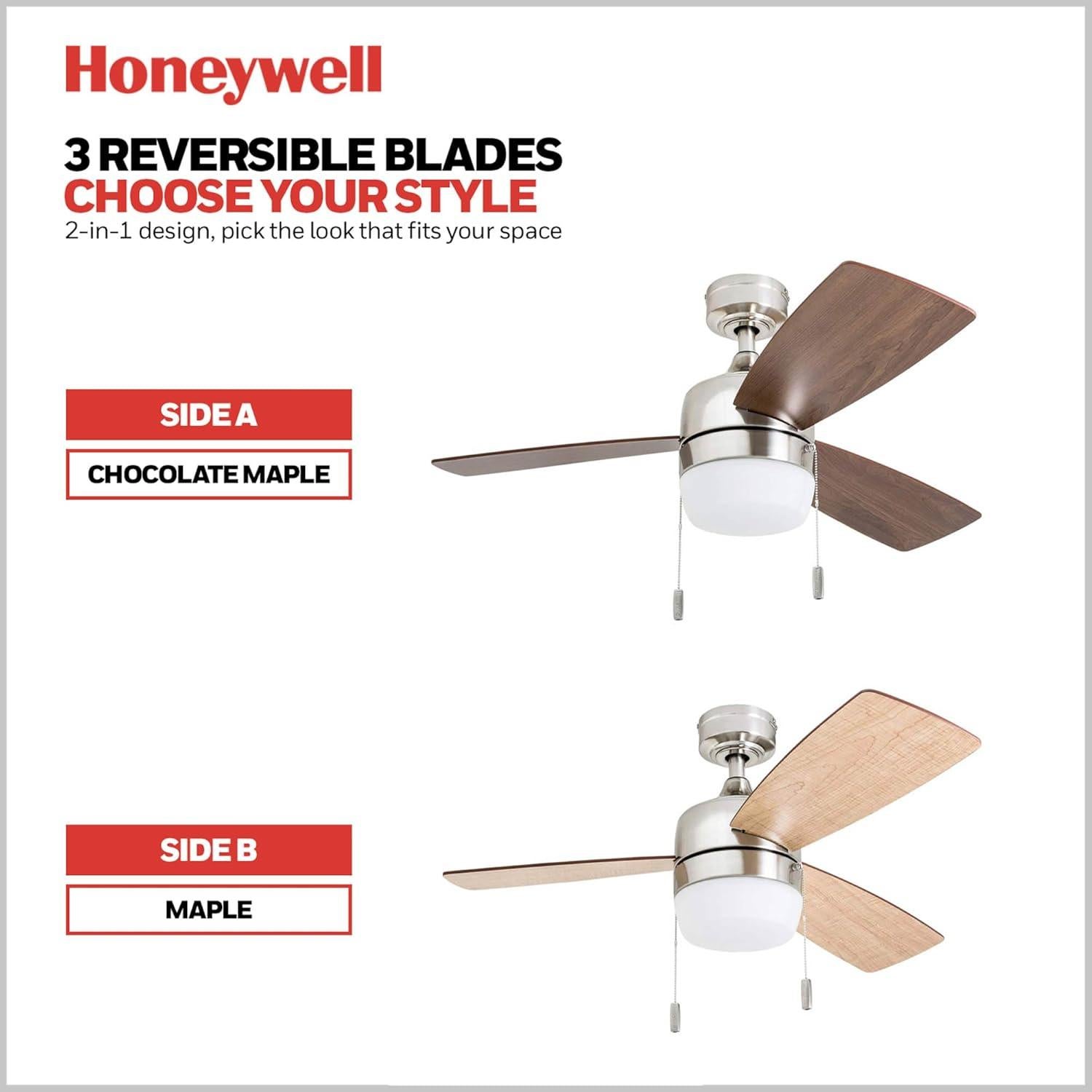 Ventilador de Techo Honeywell Barcadero 111.76 cm con Luz LED