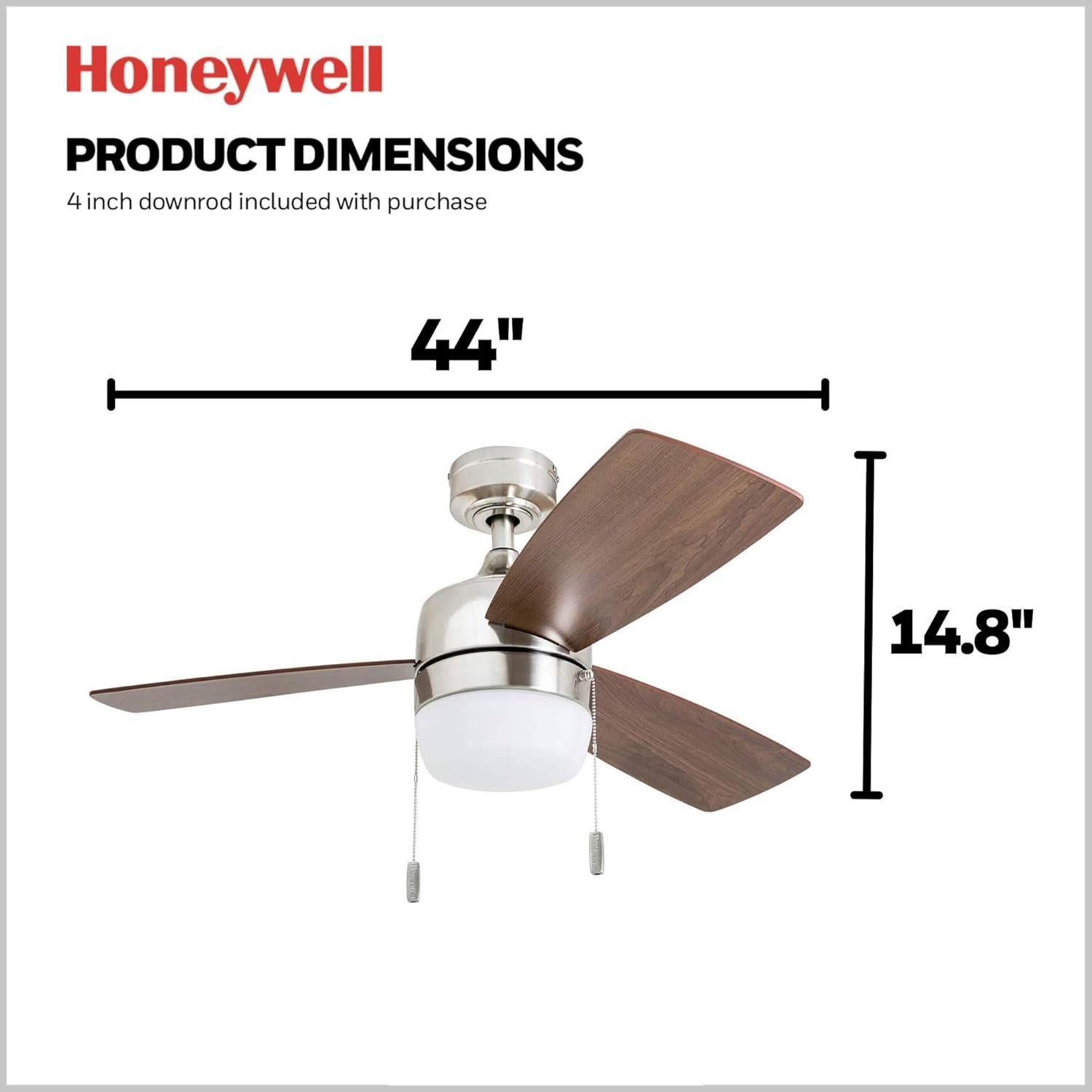 Ventilador de Techo Honeywell Barcadero 111.76 cm con Luz LED