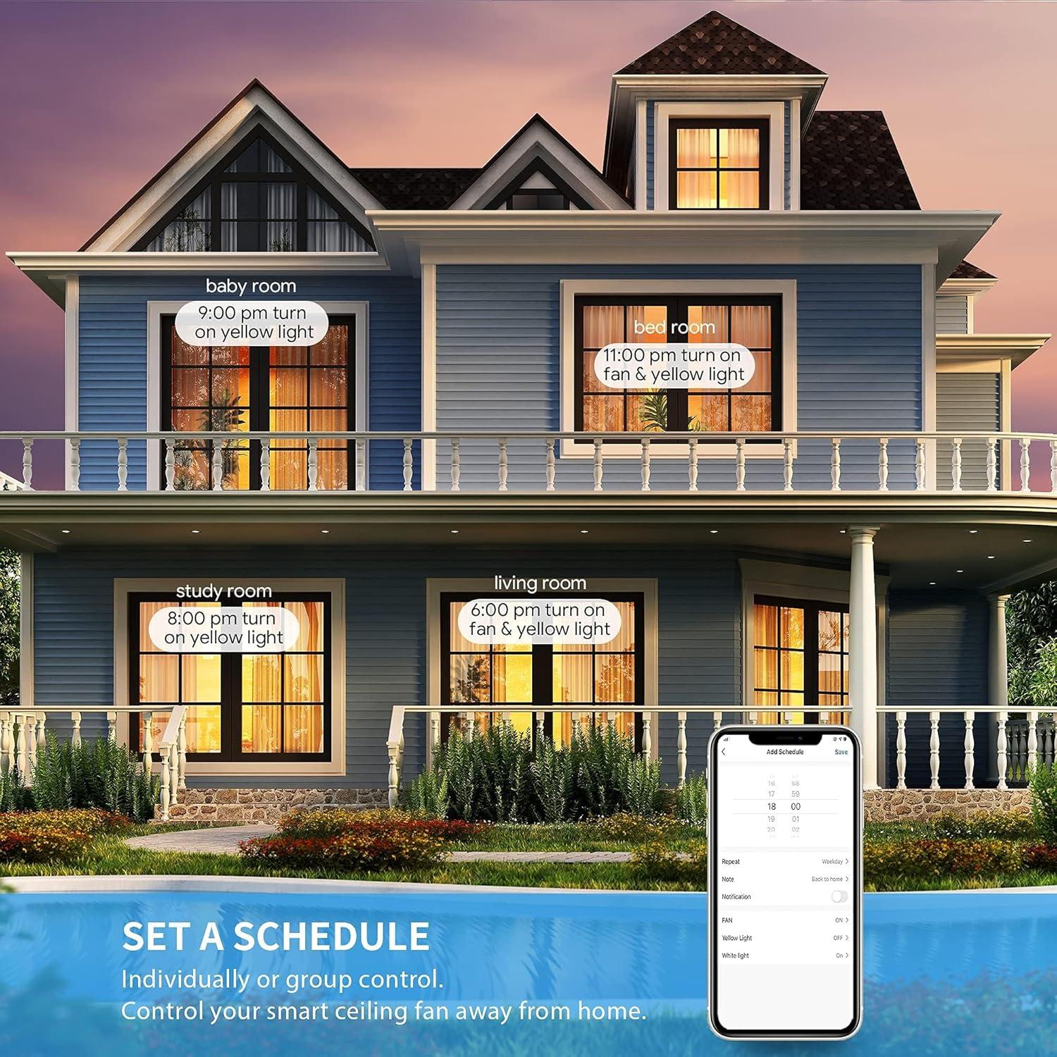 Ventilador de Techo Inteligente SMAAIR 132 cm Negro/Dorado