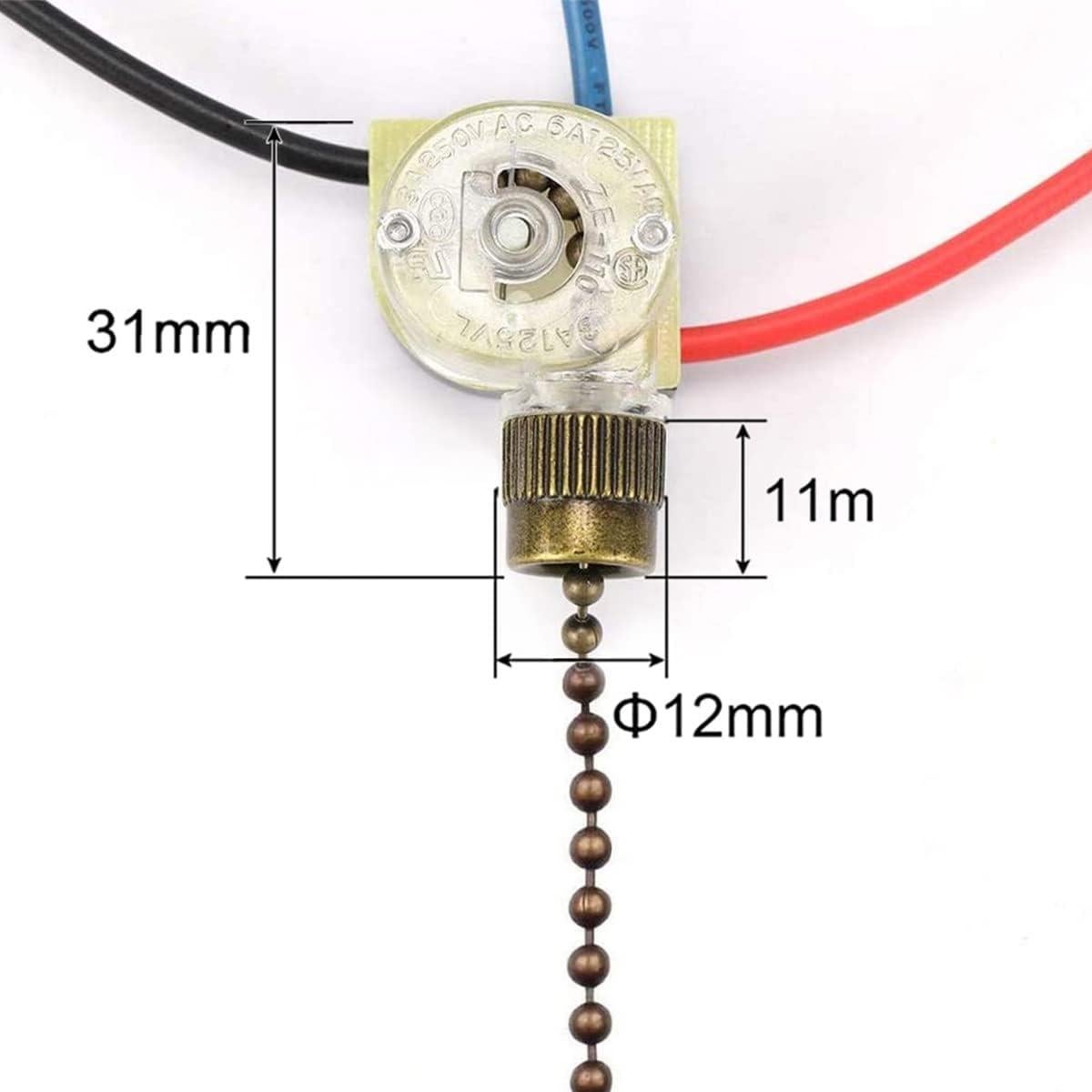 Interruptor de Luz de Ventilador Aoprofree ZE-110 3 Vías Latón