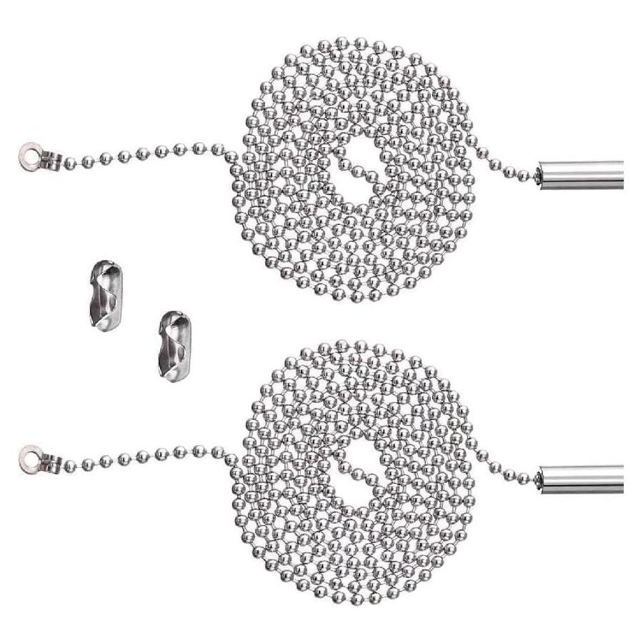 Cadenas de Tirar de Ventilador de Techo Plateadas Pxiryanlow - 2 Pcs, 1.0 m