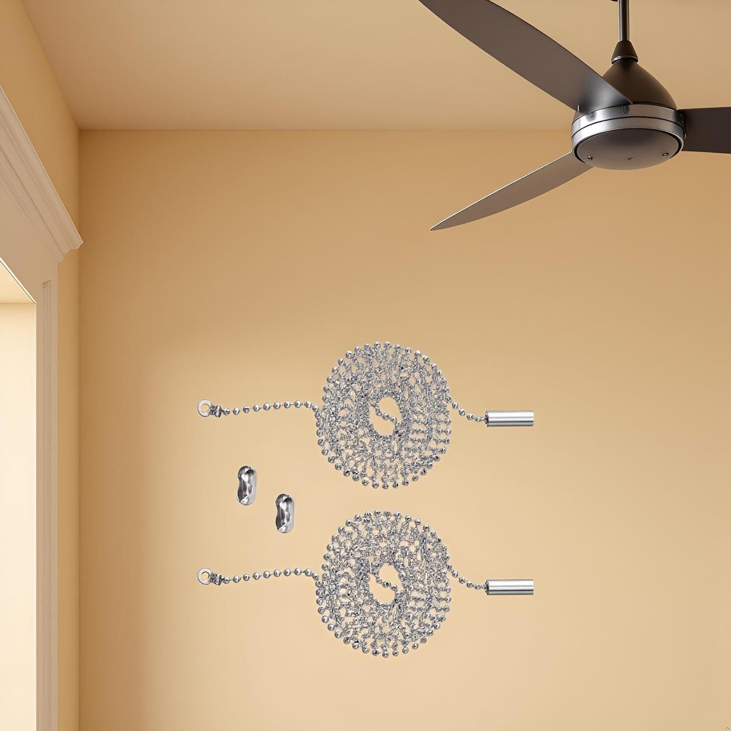 Cadenas de Tirar de Ventilador de Techo Plateadas Pxiryanlow - 2 Pcs, 1.0 m