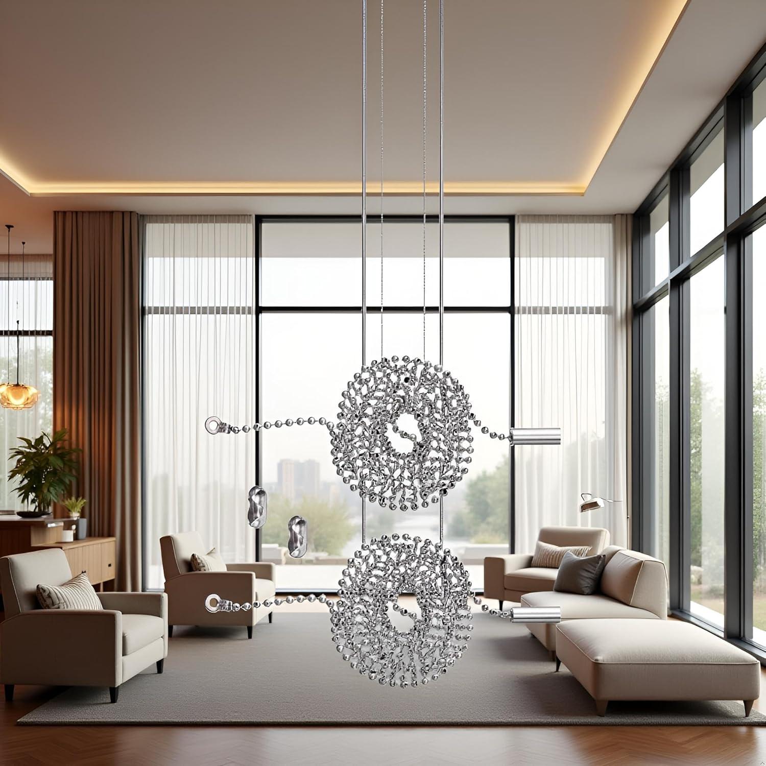 Cadenas de Tirar de Ventilador de Techo Plateadas Pxiryanlow - 2 Pcs, 1.0 m