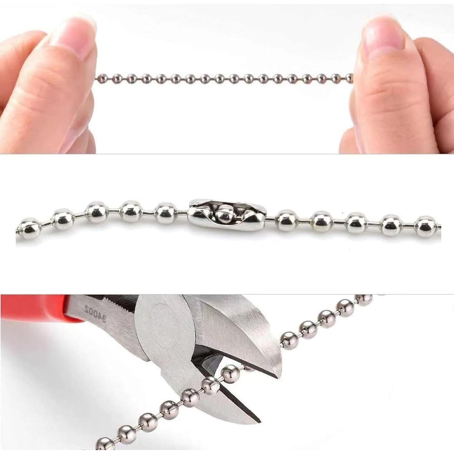 Cadenas de Tirar de Ventilador de Techo Plateadas Pxiryanlow - 2 Pcs, 1.0 m