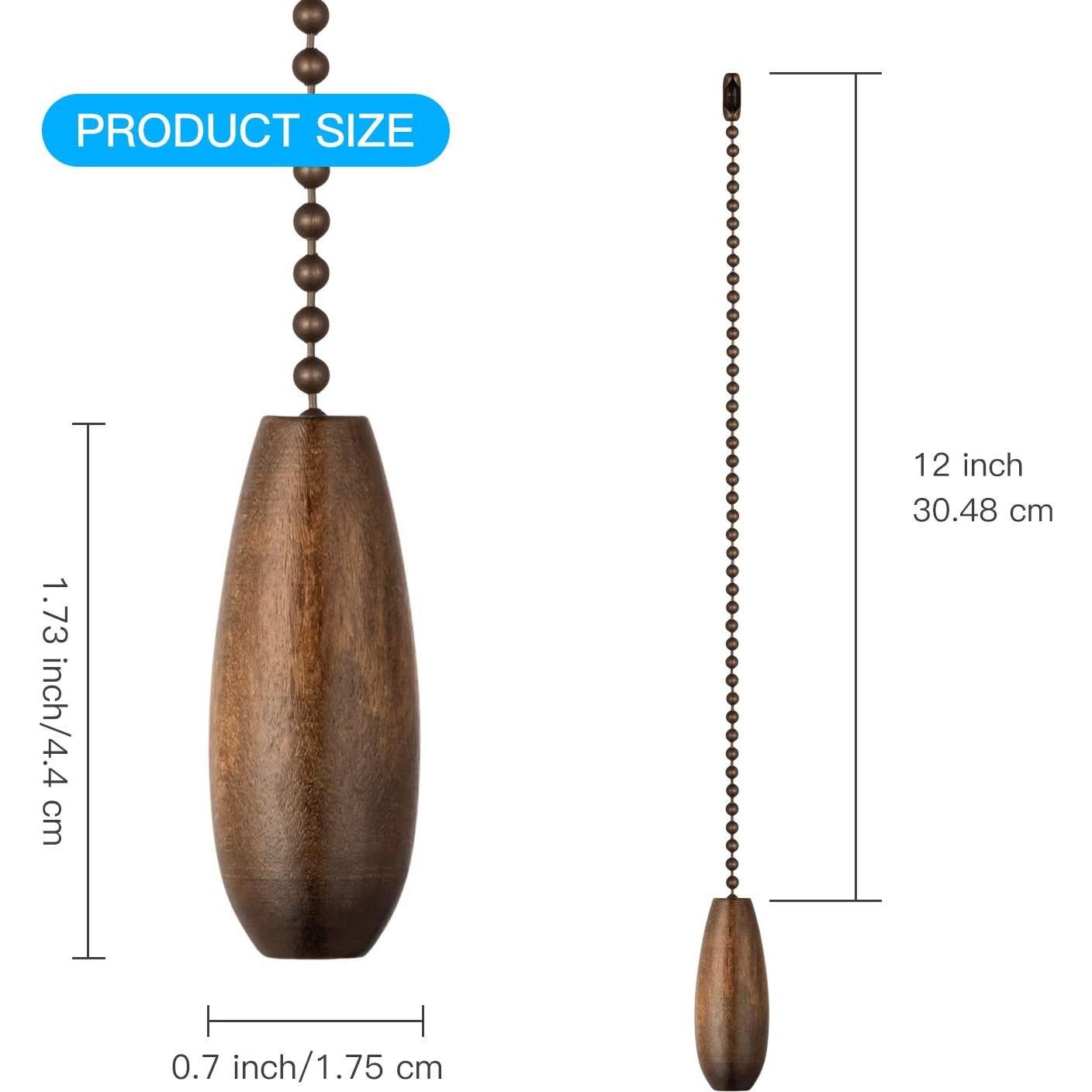 Cadena de Tirar para Ventilador de Techo EIFHYT 30.48 cm Madera Nogal