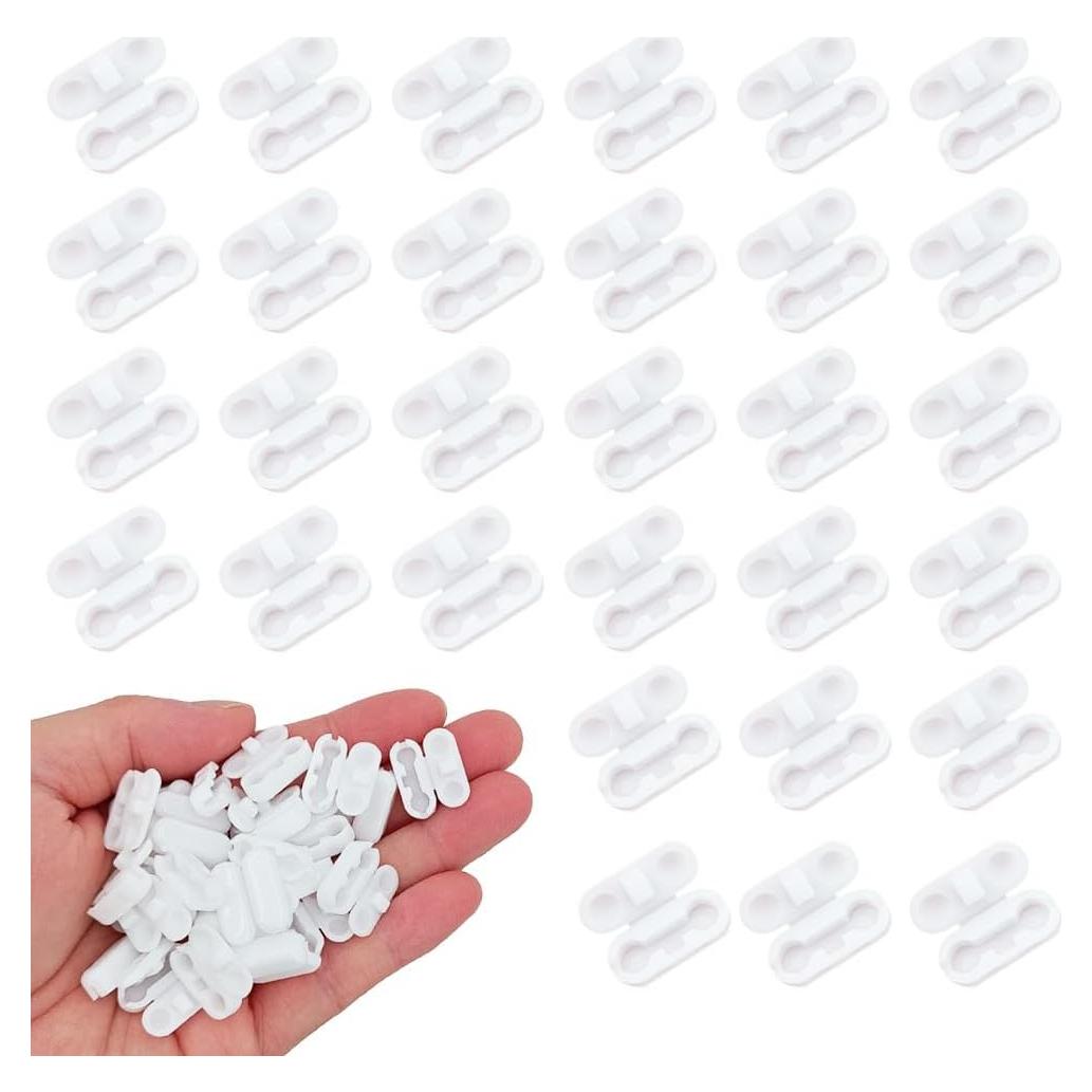 30 Conectores de Cadena de Bolas de Plástico Blanco Acoeitl