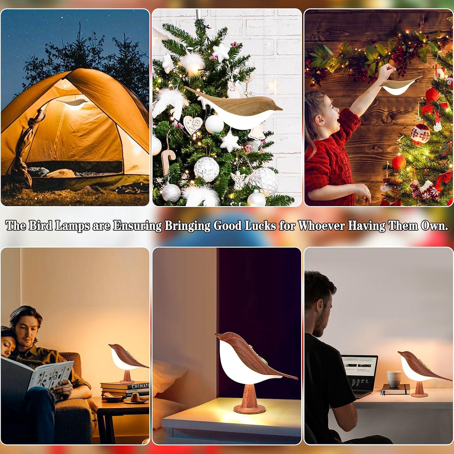 Lámpara de Mesa Inalámbrica GODENBA, Luz Nocturna Táctil 3 Colores