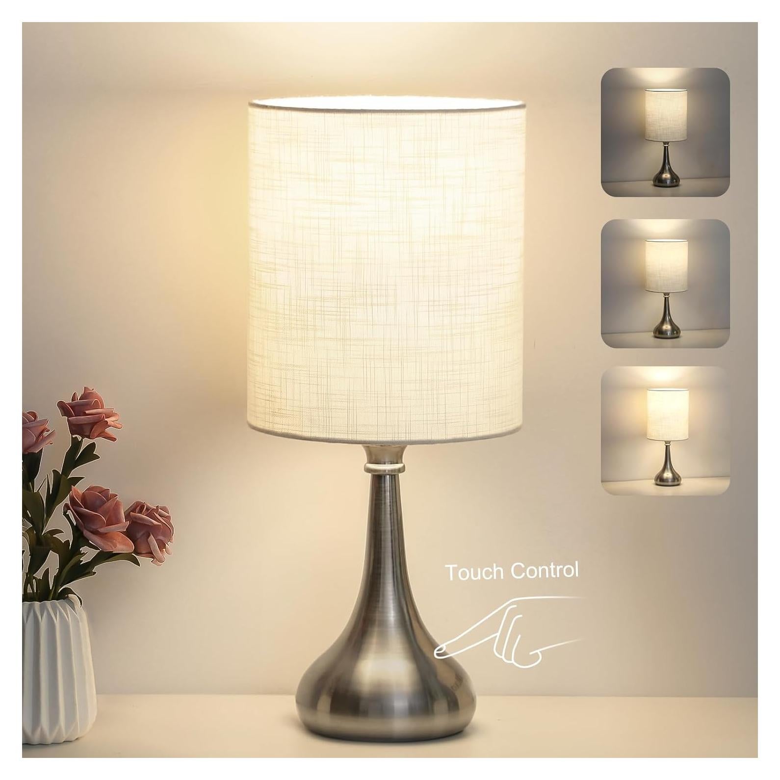 Lámpara de Mesa Táctil Boncoo Regulable 3 Niveles 40.6cm