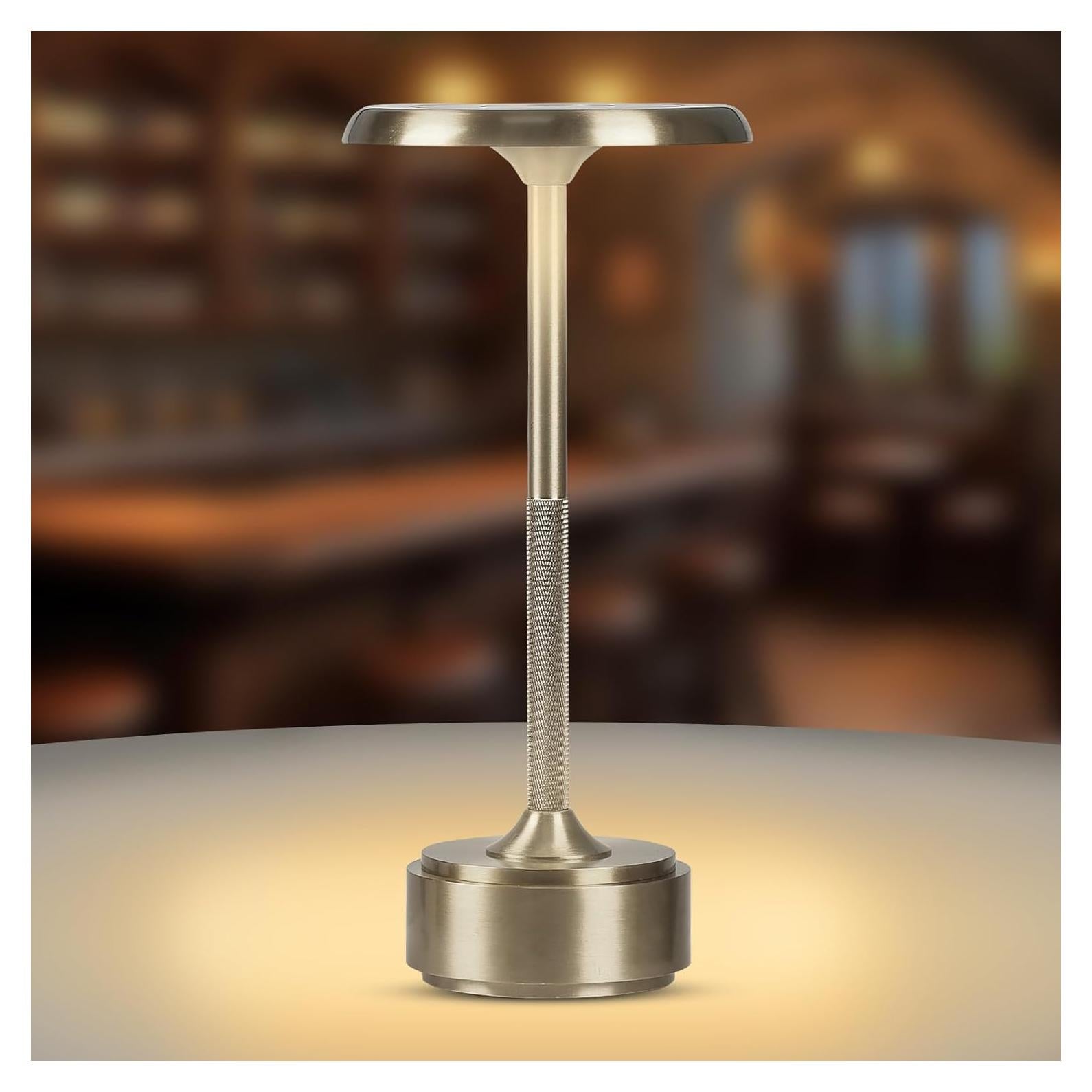 Lámpara de mesa LED recargable HAPYGI 5200mAh Plata