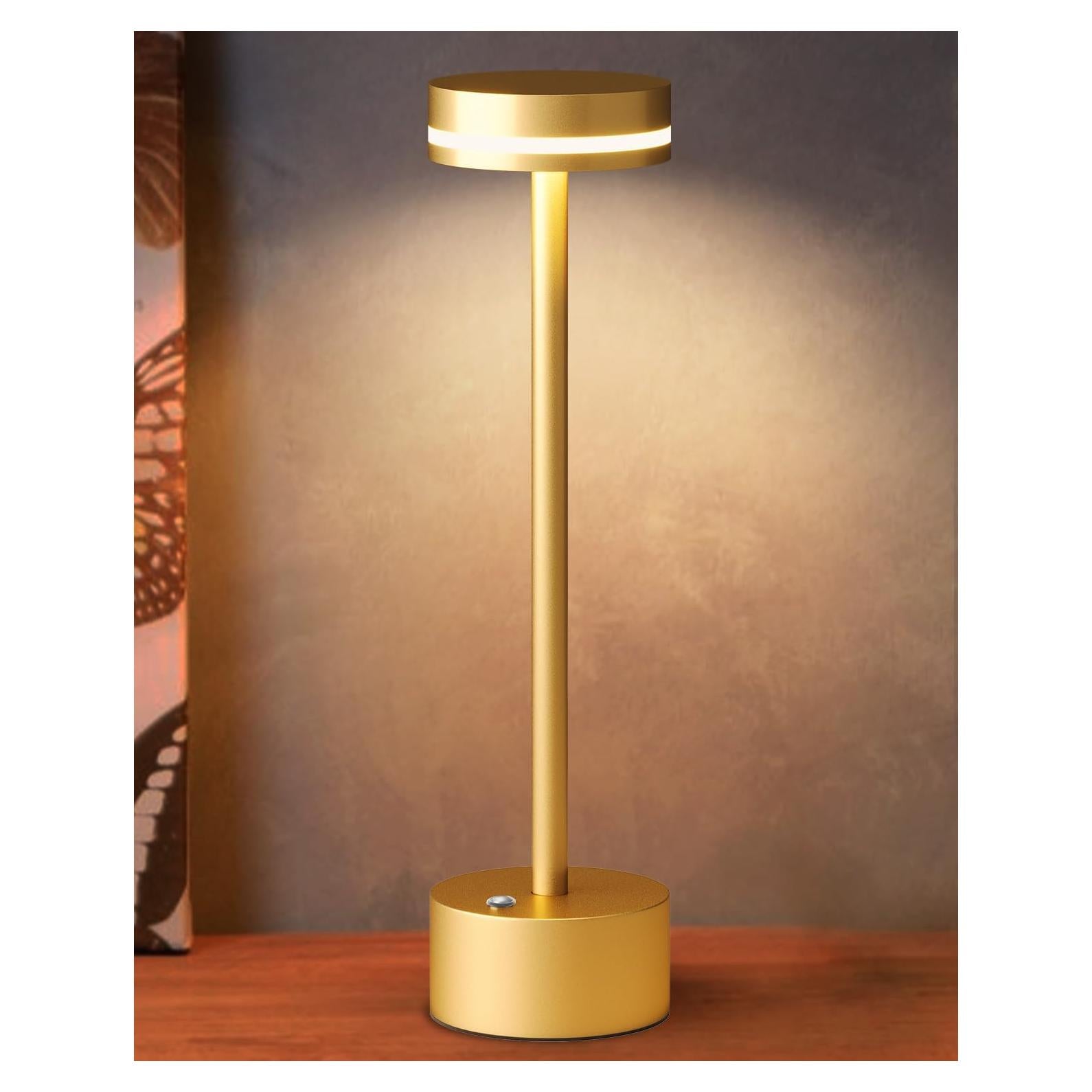 Lámpara de Mesa Inalámbrica LED FUNTAPHANTA Dorada 4000mAh