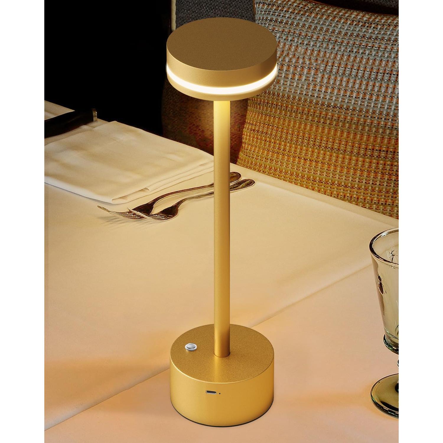 Lámpara de Mesa Inalámbrica LED FUNTAPHANTA Dorada 4000mAh