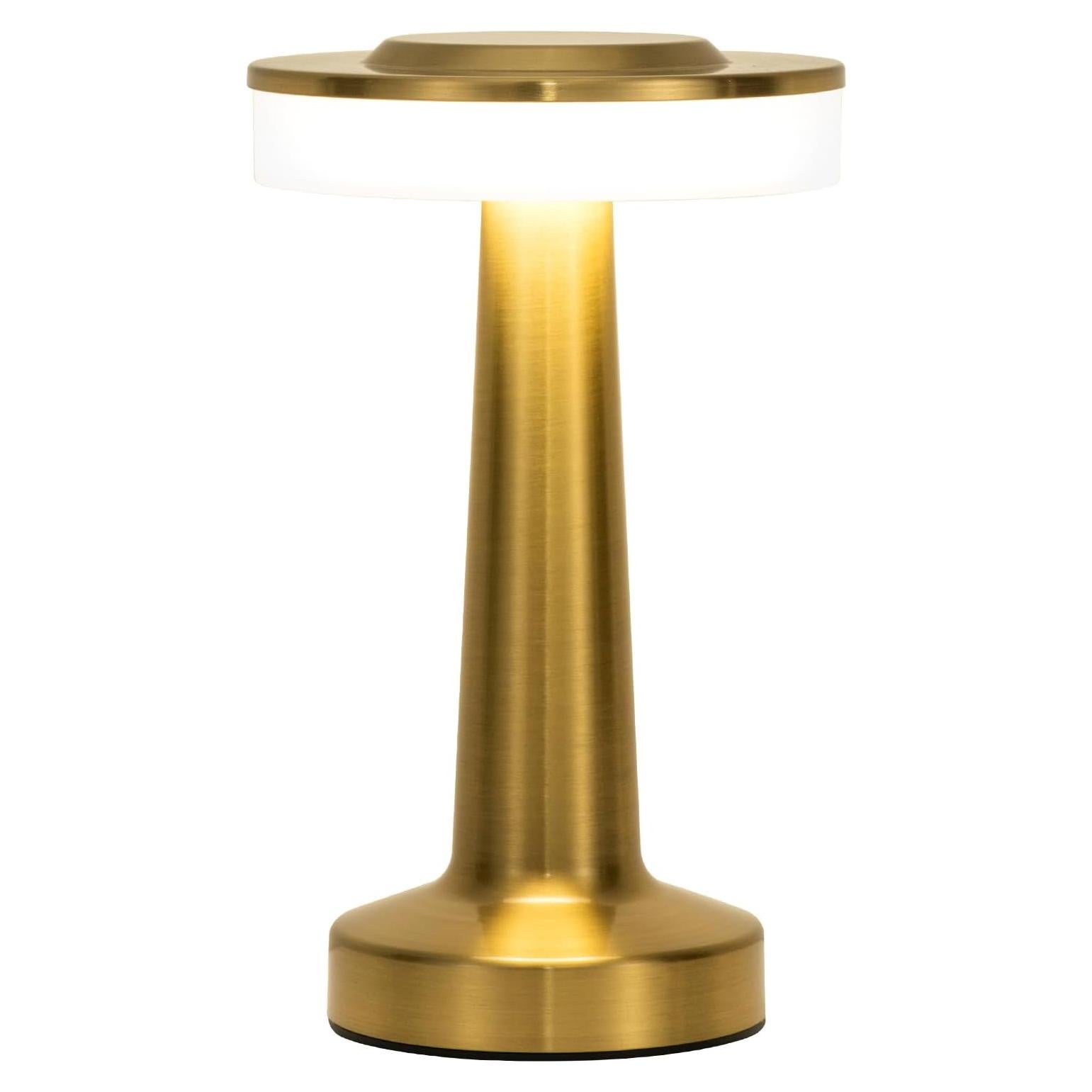 Lámpara de Mesa Inalámbrica ZOOPEEN Dorada Táctil 2800mAh