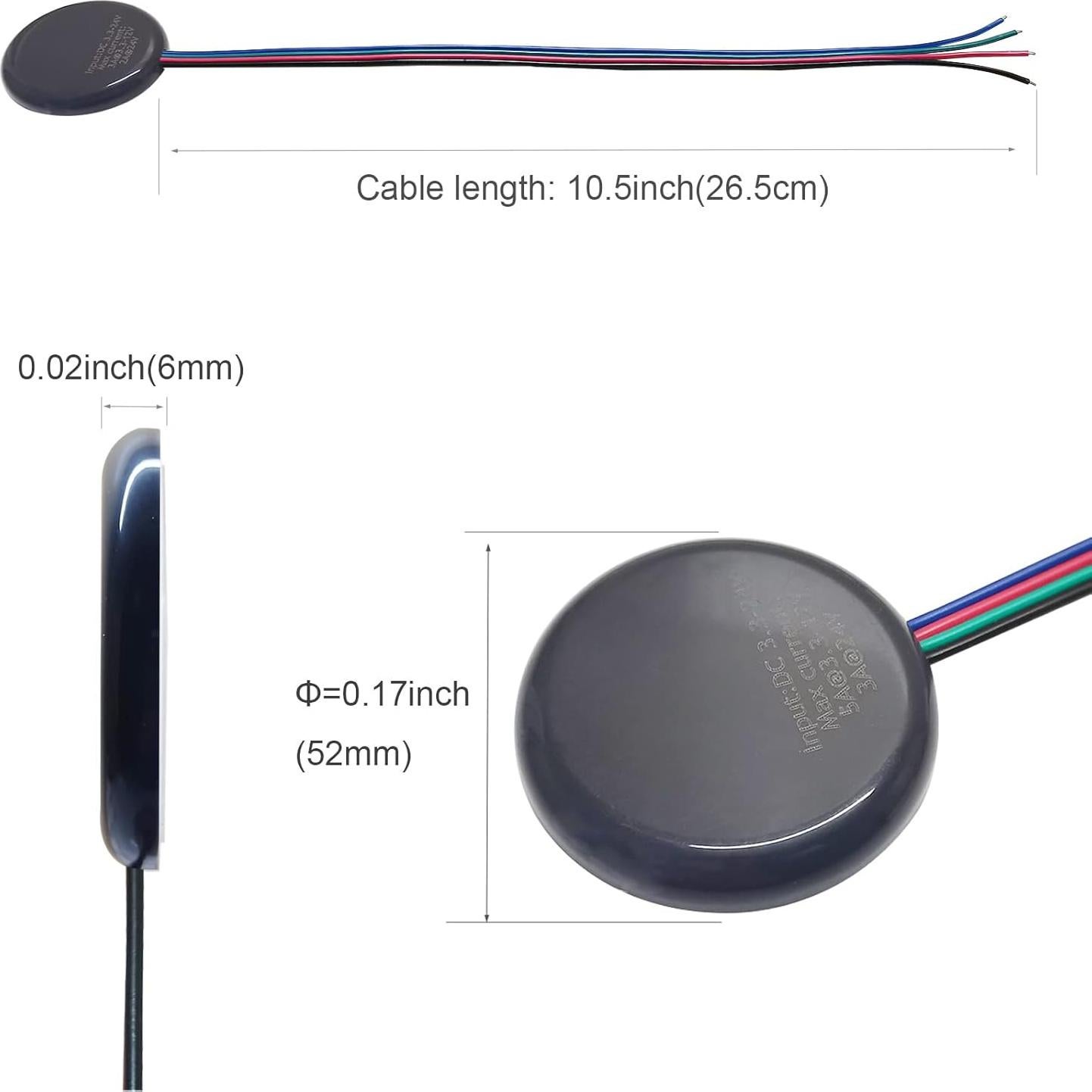 Interruptor de Atenuador Táctil LED Yogcow 12V 5A Gris