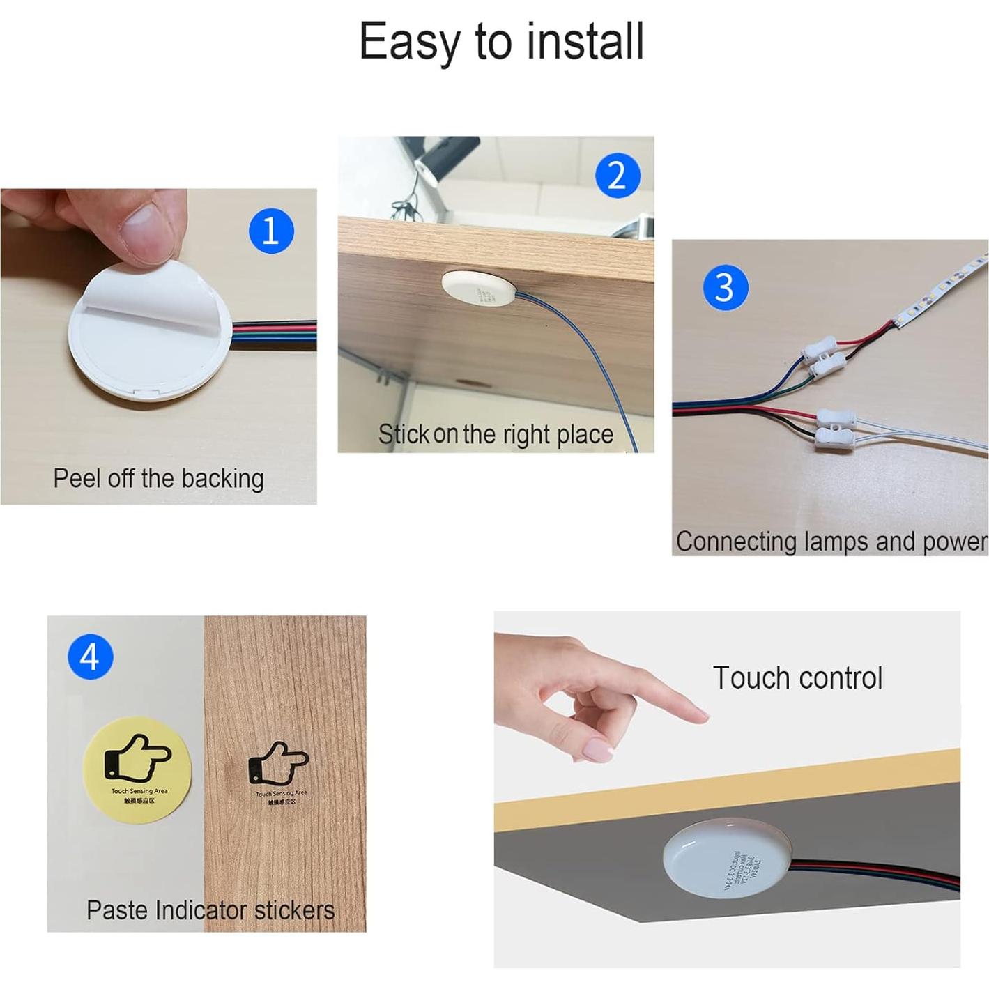 Interruptor de Atenuador Táctil LED Yogcow 12V 5A Gris