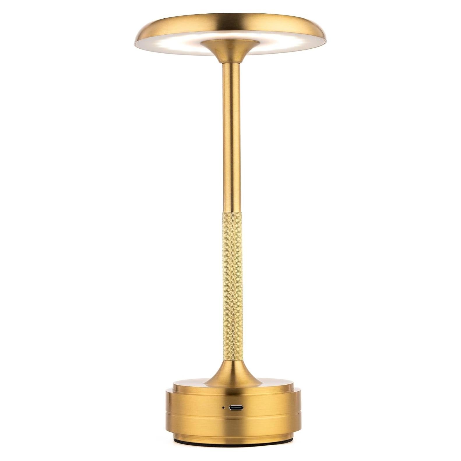 Lámpara de Mesa LED Portátil Recargable YYXGOOB Dorado