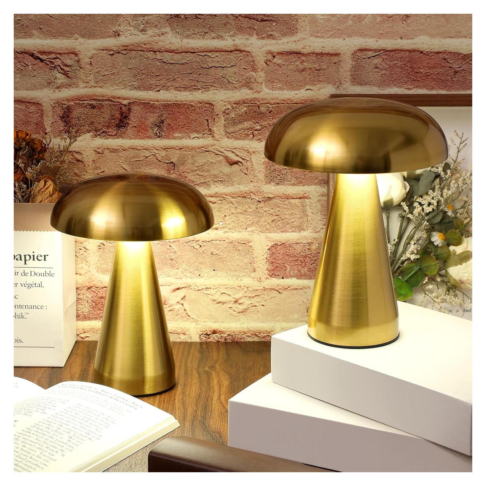 Juego de 2 Lámparas de Hongo LED VIHOSE Recargables 15h