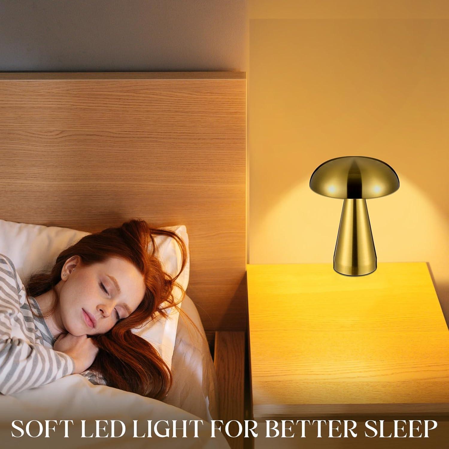 Juego de 2 Lámparas de Hongo LED VIHOSE Recargables 15h