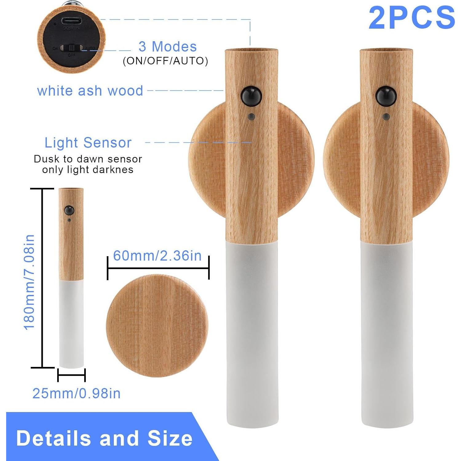 Lámparas de Pared LED Automáticas LANDGOO con Sensor 2 Pcs