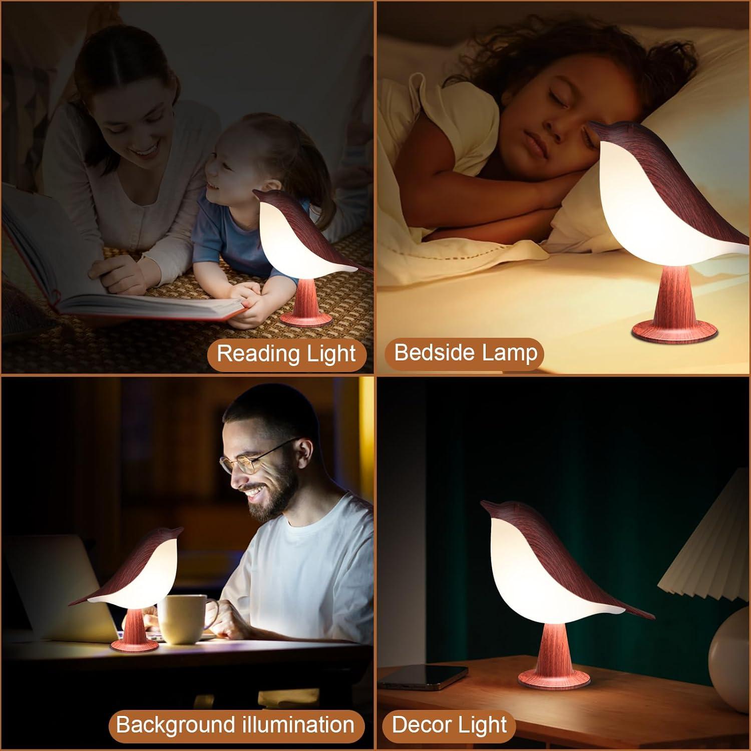 Lámpara de Mesa Inalámbrica VoMii Bird, 2600mAh, Táctil