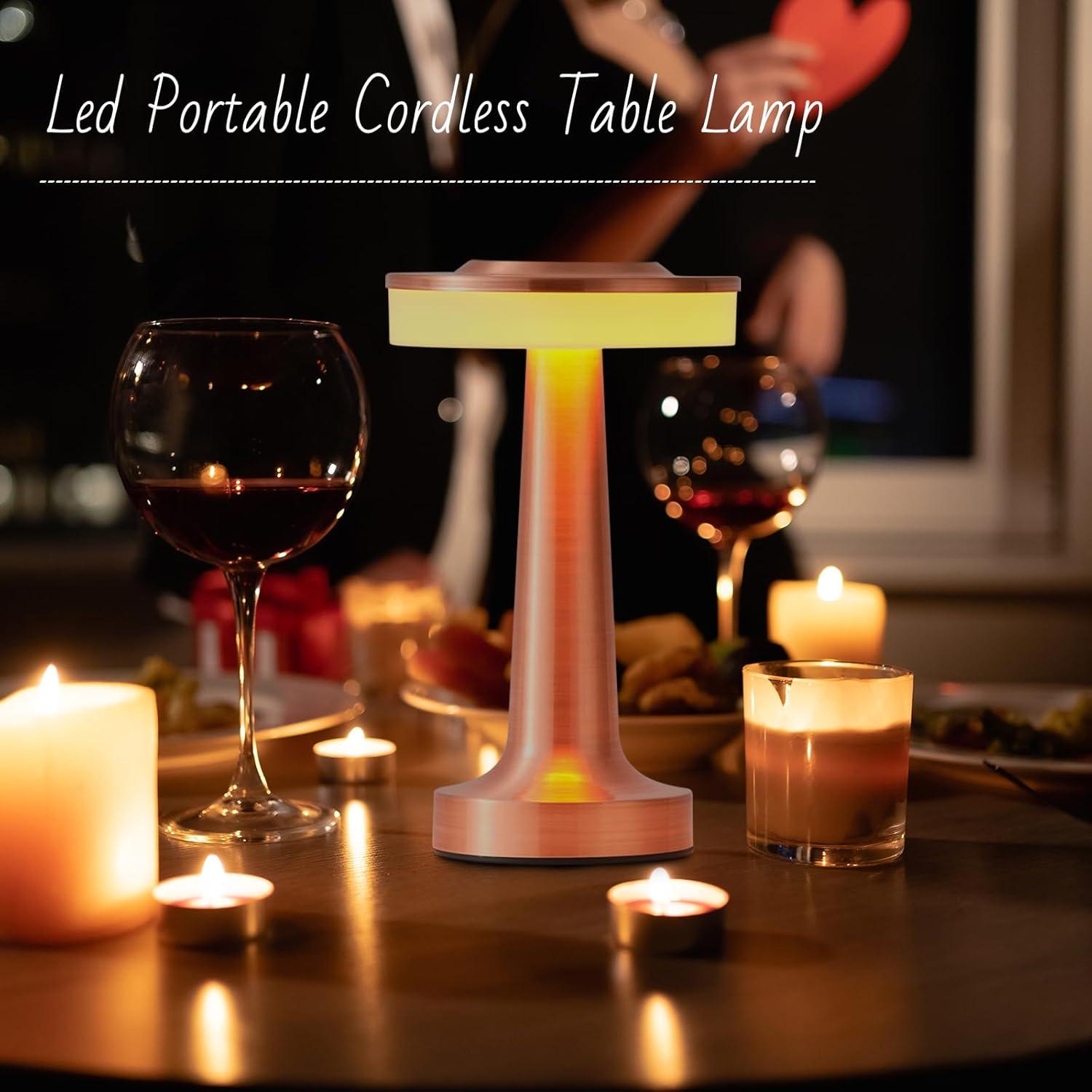 Lámpara de Mesa LED Portátil LSTVZSNRX Oro Rosa 3 Brillos