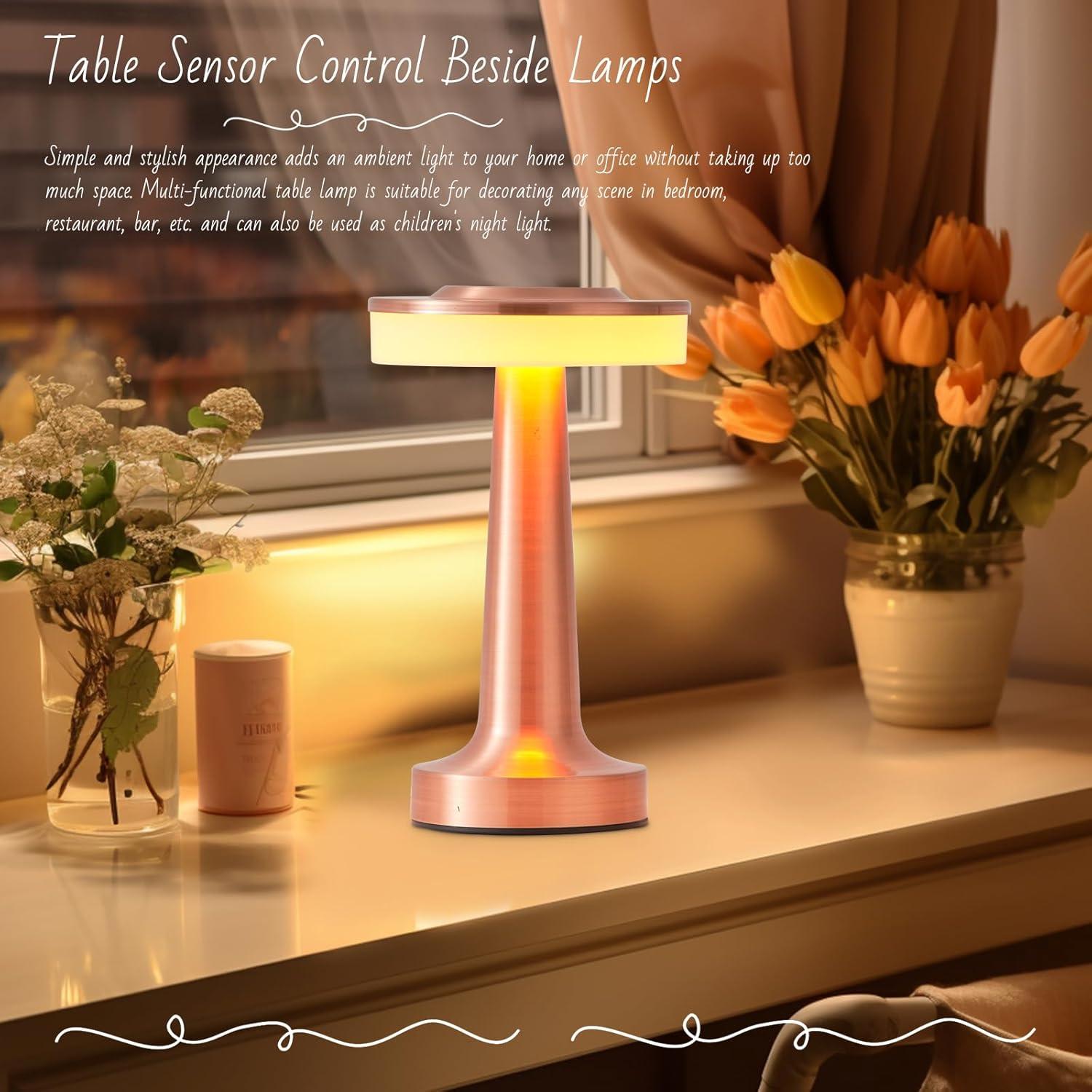 Lámpara de Mesa LED Portátil LSTVZSNRX Oro Rosa 3 Brillos