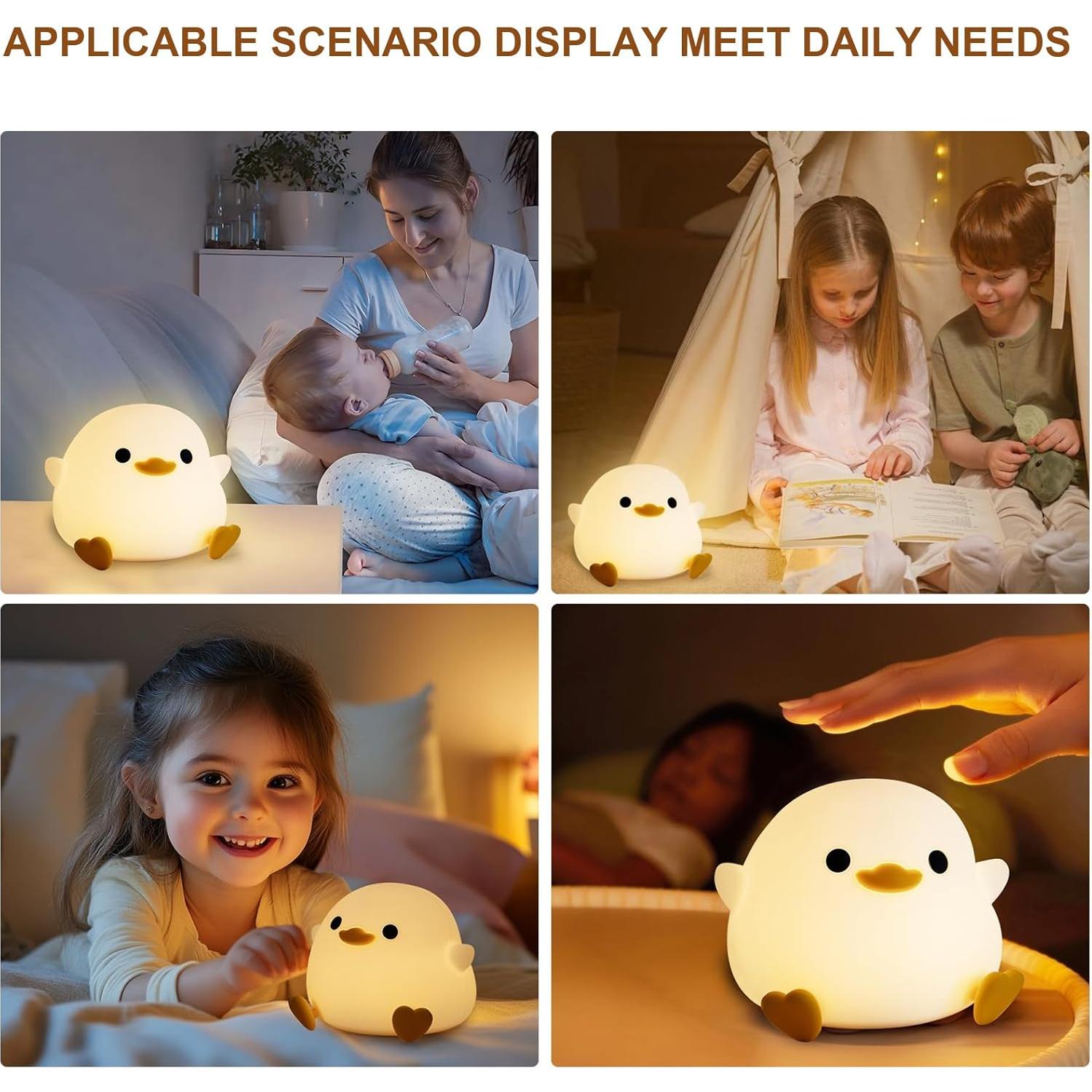 Luz Nocturna Drecoam Pato Dodo Silicona Táctil Recargable