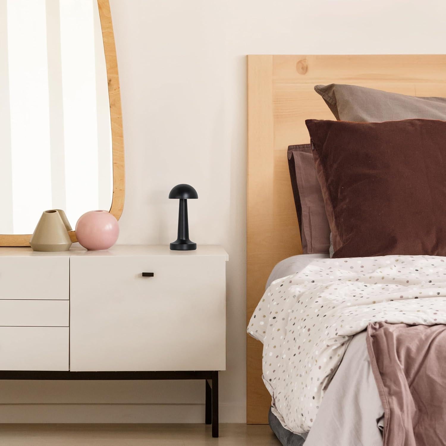 Lámpara de Escritorio Táctil Recargable Diseños Simples LD1081-BLK