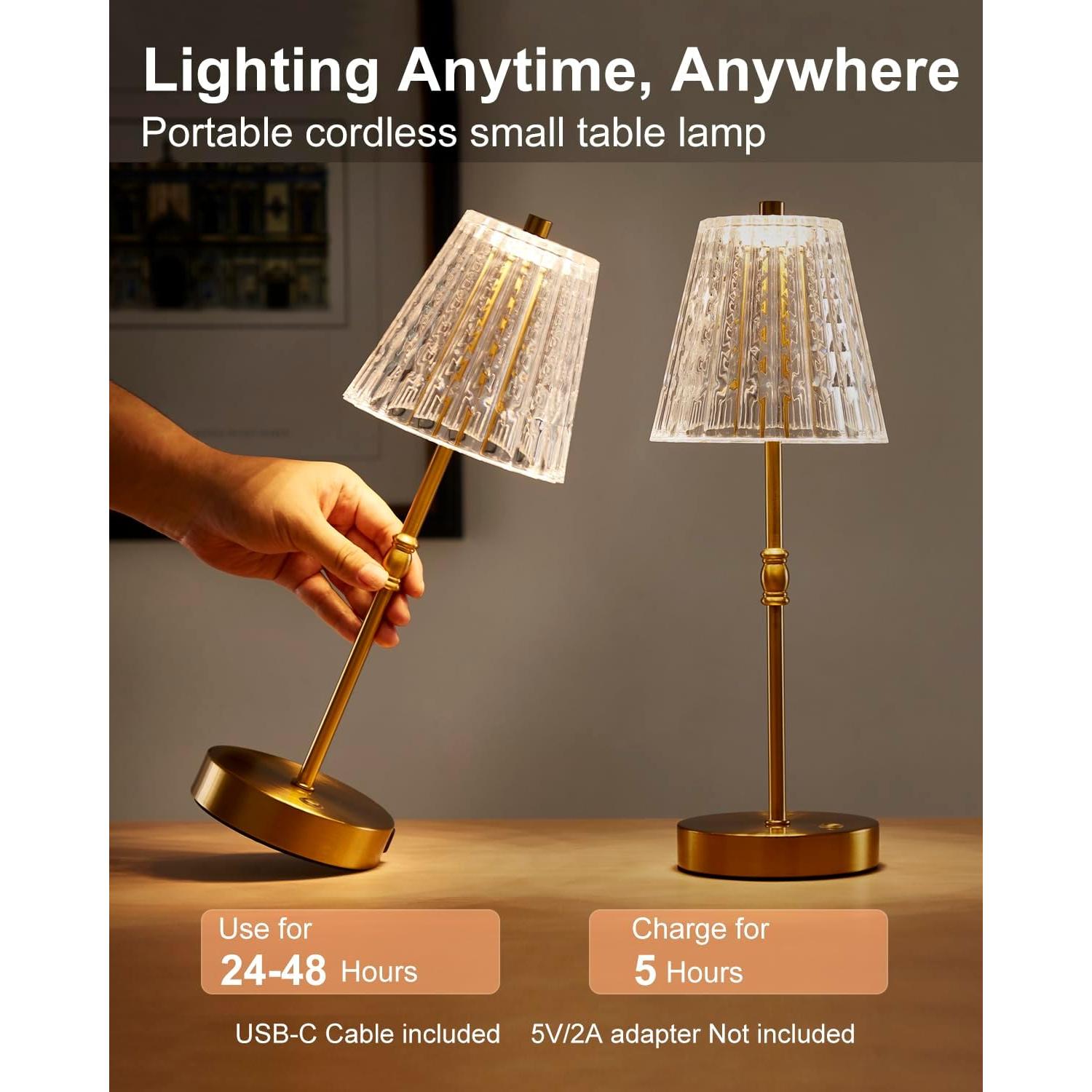 Lámpara de Mesa Inalámbrica SAIWEYA 2500mAh Regulable LED