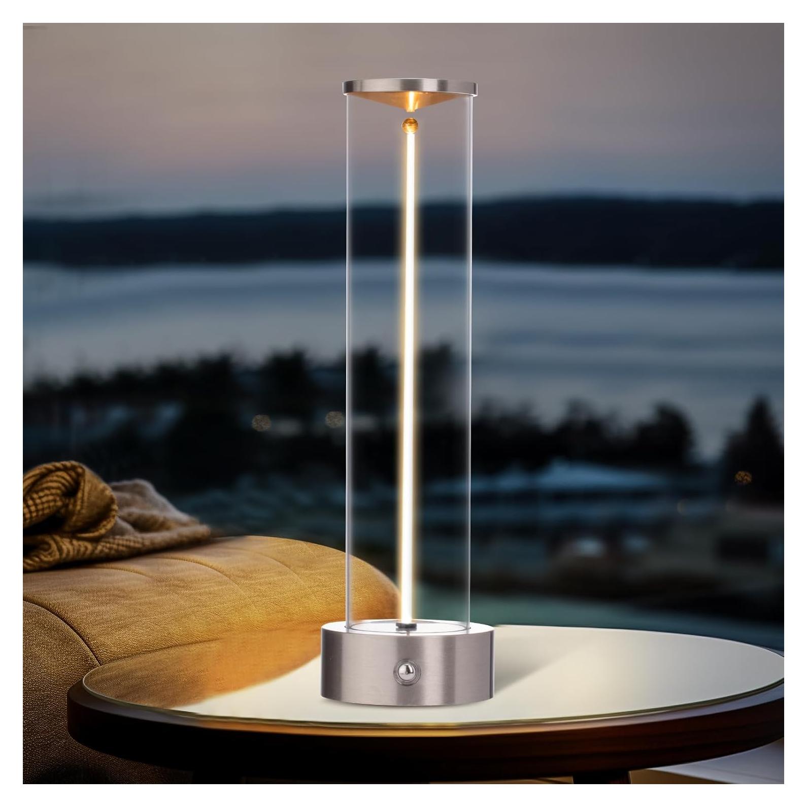 Lámpara de Mesa LED Inalámbrica Recargable Plata 2000mAh