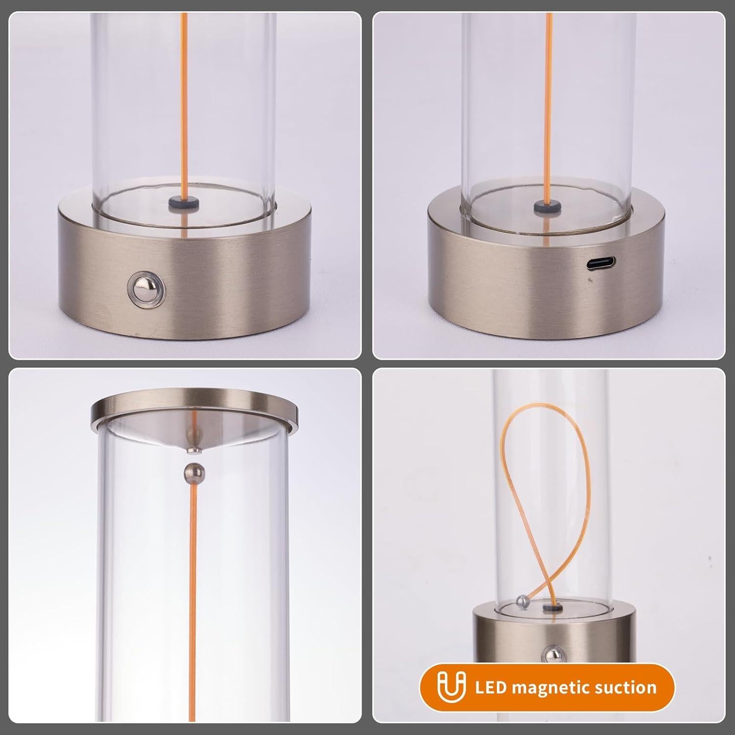 Lámpara de Mesa LED Inalámbrica Recargable Plata 2000mAh