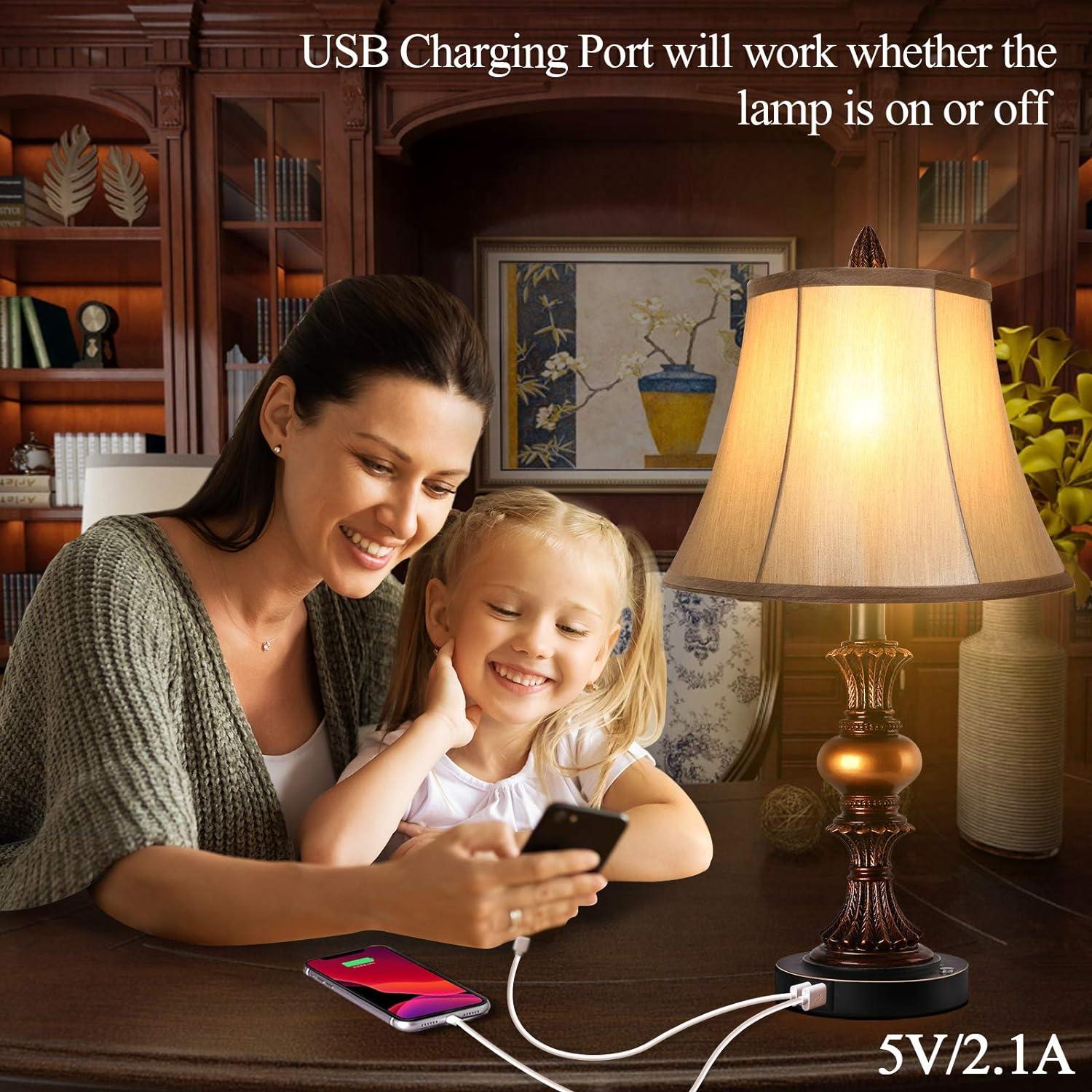 Juego de 2 Lámparas de Mesa Táctiles PARTPHONER Bronce