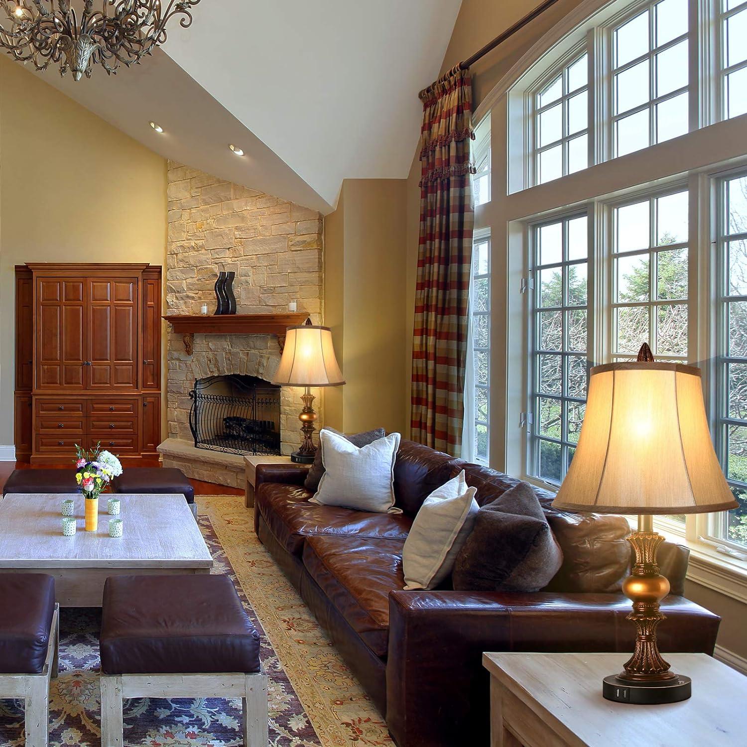 Juego de 2 Lámparas de Mesa Táctiles PARTPHONER Bronce