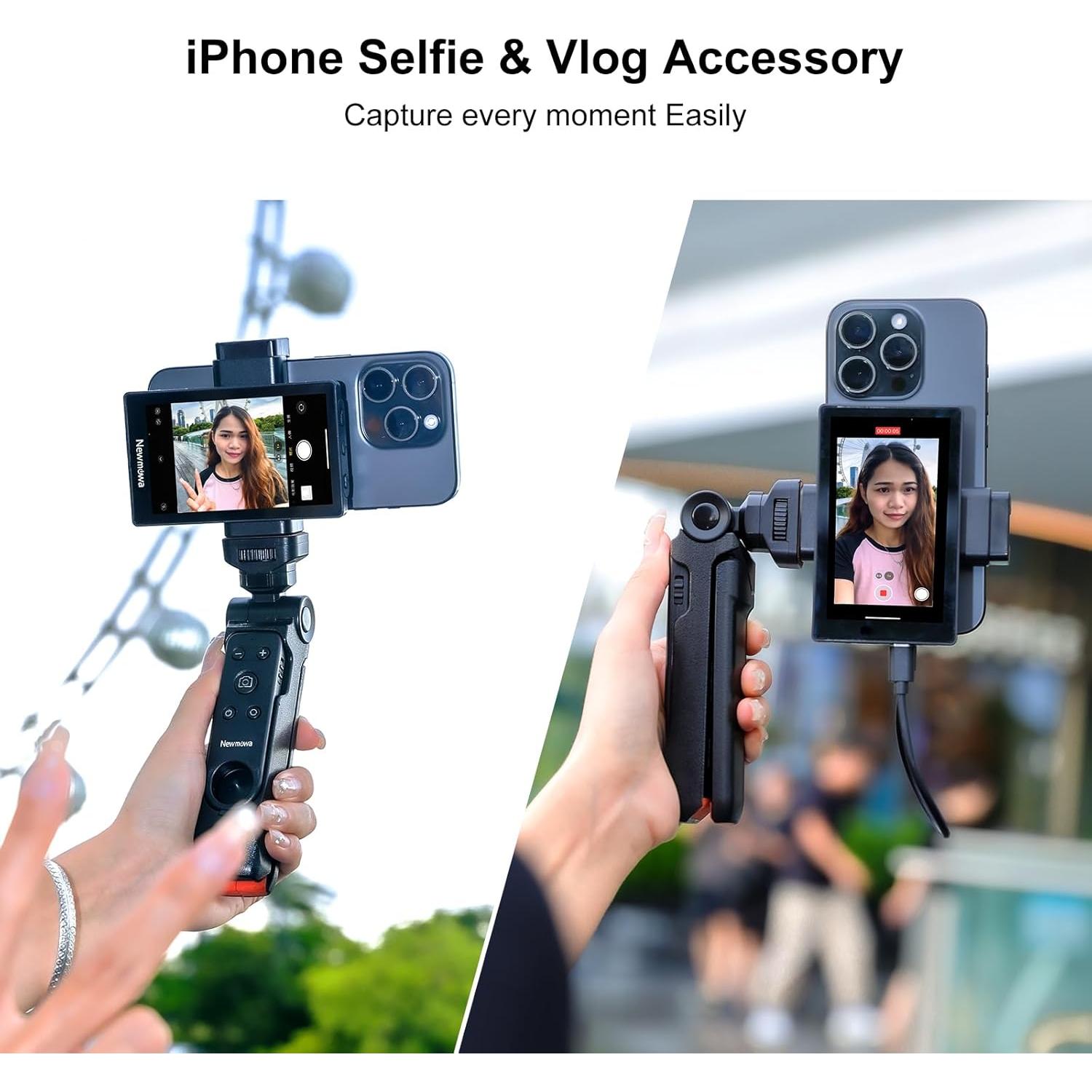 Pantalla de Vlog Newmowa PH01, 4K 30fps, Control Remoto