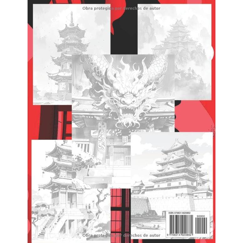 Libro Para Colorear De Castillos Y Pagodas: Páginas Para Colorear De Edificios Históricos De Arquitectura Japonesa Fortalezas Feudales Fosos Bastiones ... Adulto Adolescente (japón) (Spanish Edition)