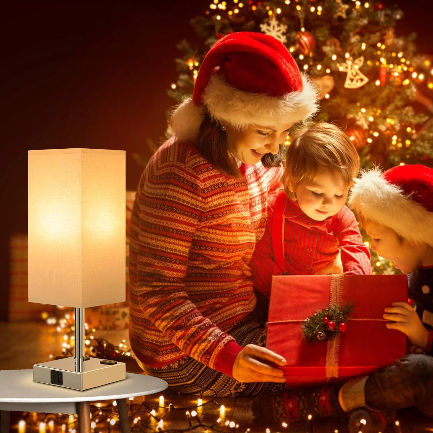 Set de 2 Lámparas de Mesita Táctil Aooshine con USB-C y CA