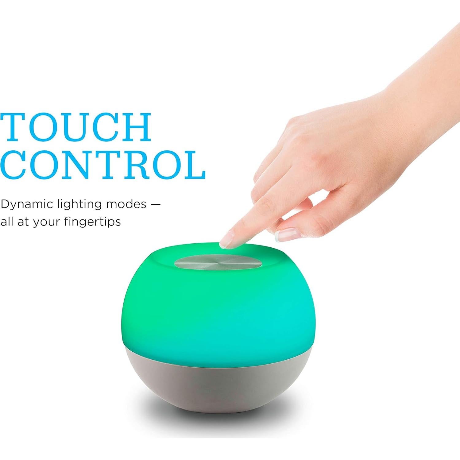 Lámpara LED Nocturna Enbrighten Gris, Regulable Táctil, RGB