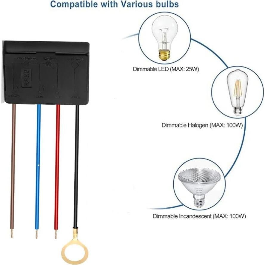 Atenuador Táctil 3 Vías Inara Lighting 100W LED Incandescente