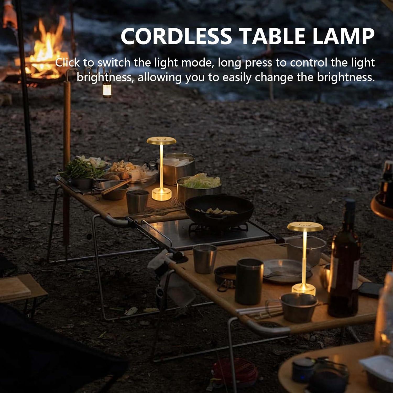 Lámpara de mesa LED recargable Baishezhuan Oro 3 niveles