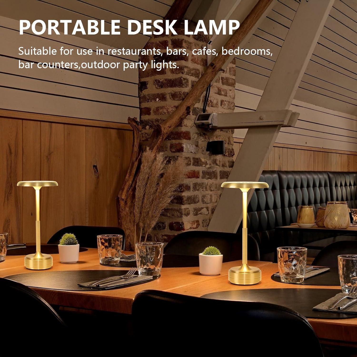 Lámpara de mesa LED recargable Baishezhuan Oro 3 niveles