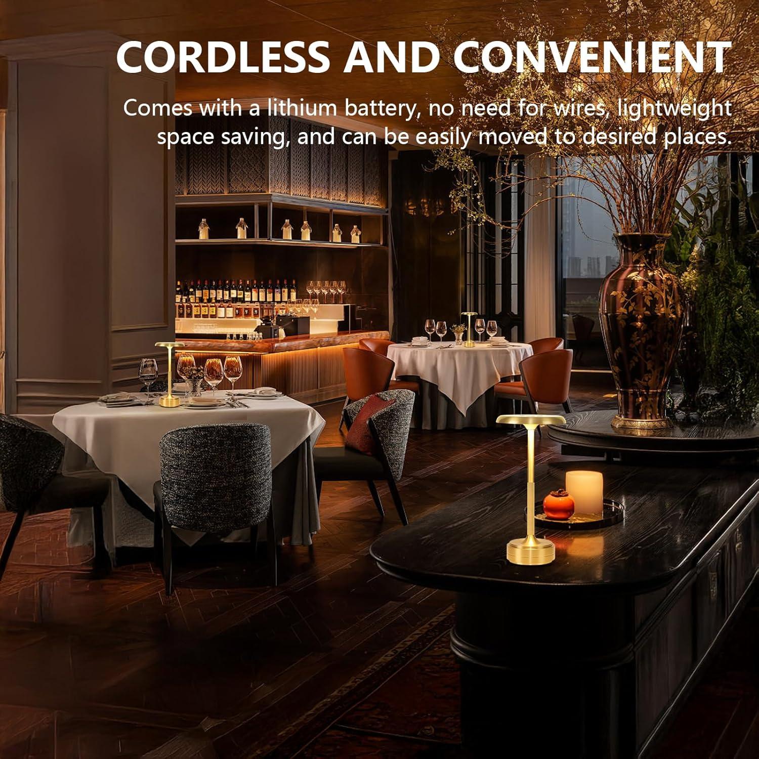 Lámpara de mesa LED recargable Baishezhuan Oro 3 niveles