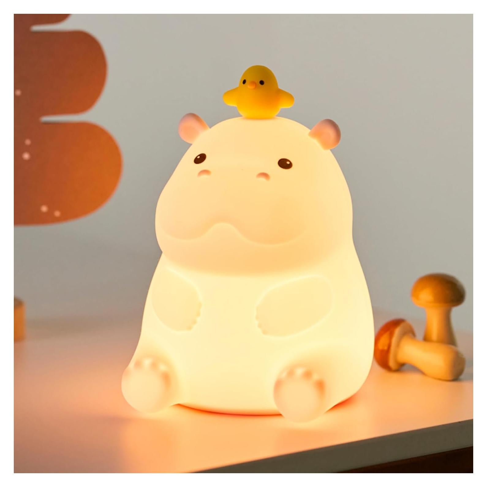 Luz Nocturna Hipopótamo Bemeedligt LED Silicona 12.7cm