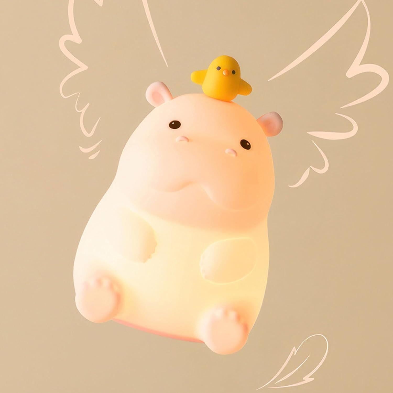 Luz Nocturna Hipopótamo Bemeedligt LED Silicona 12.7cm