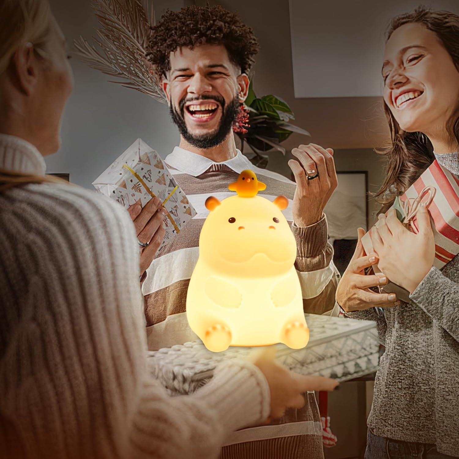 Luz Nocturna Hipopótamo Bemeedligt LED Silicona 12.7cm