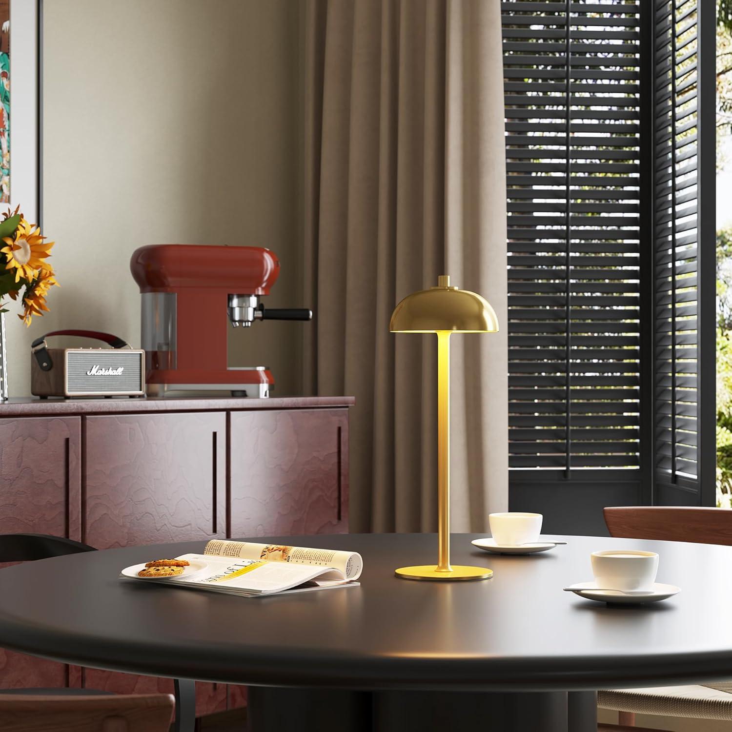 Lámpara de Mesa Inalámbrica JONEMO Oro Cepillado 5000mAh