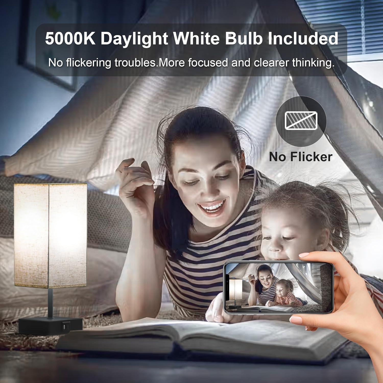 Lámparas de Mesa Táctil Hansang con Carga USB - Paquete de 2