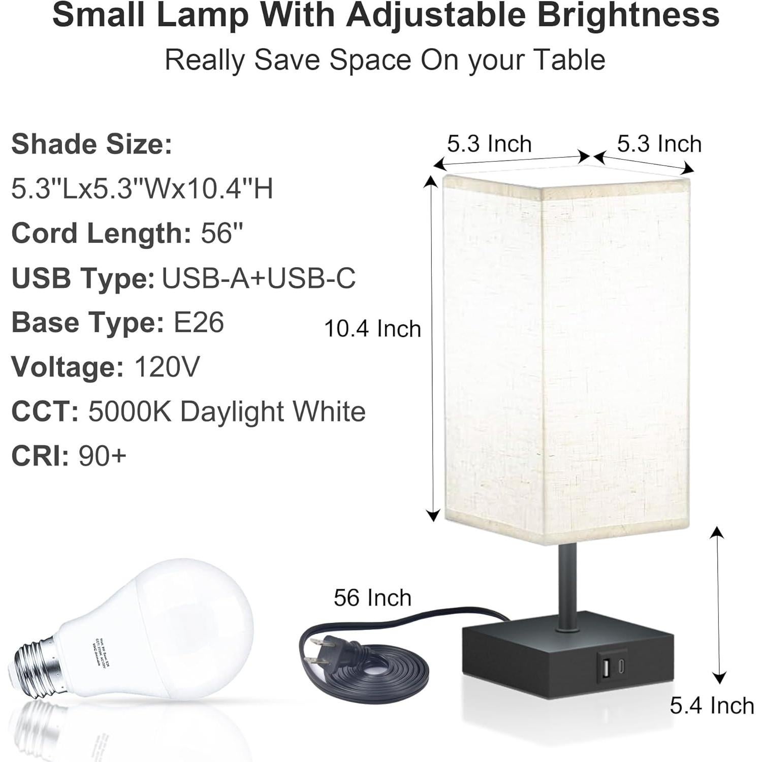 Lámparas de Mesa Táctil Hansang con Carga USB - Paquete de 2