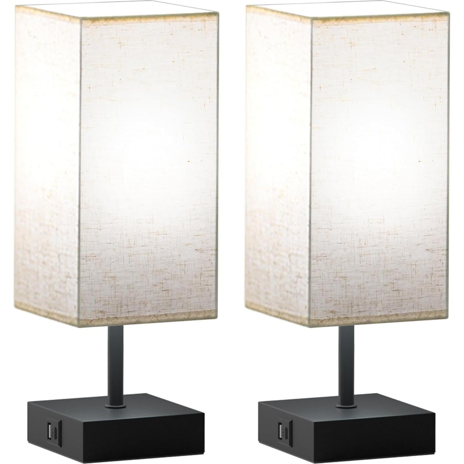 Lámparas de Mesa Táctil Hansang con Carga USB - Paquete de 2