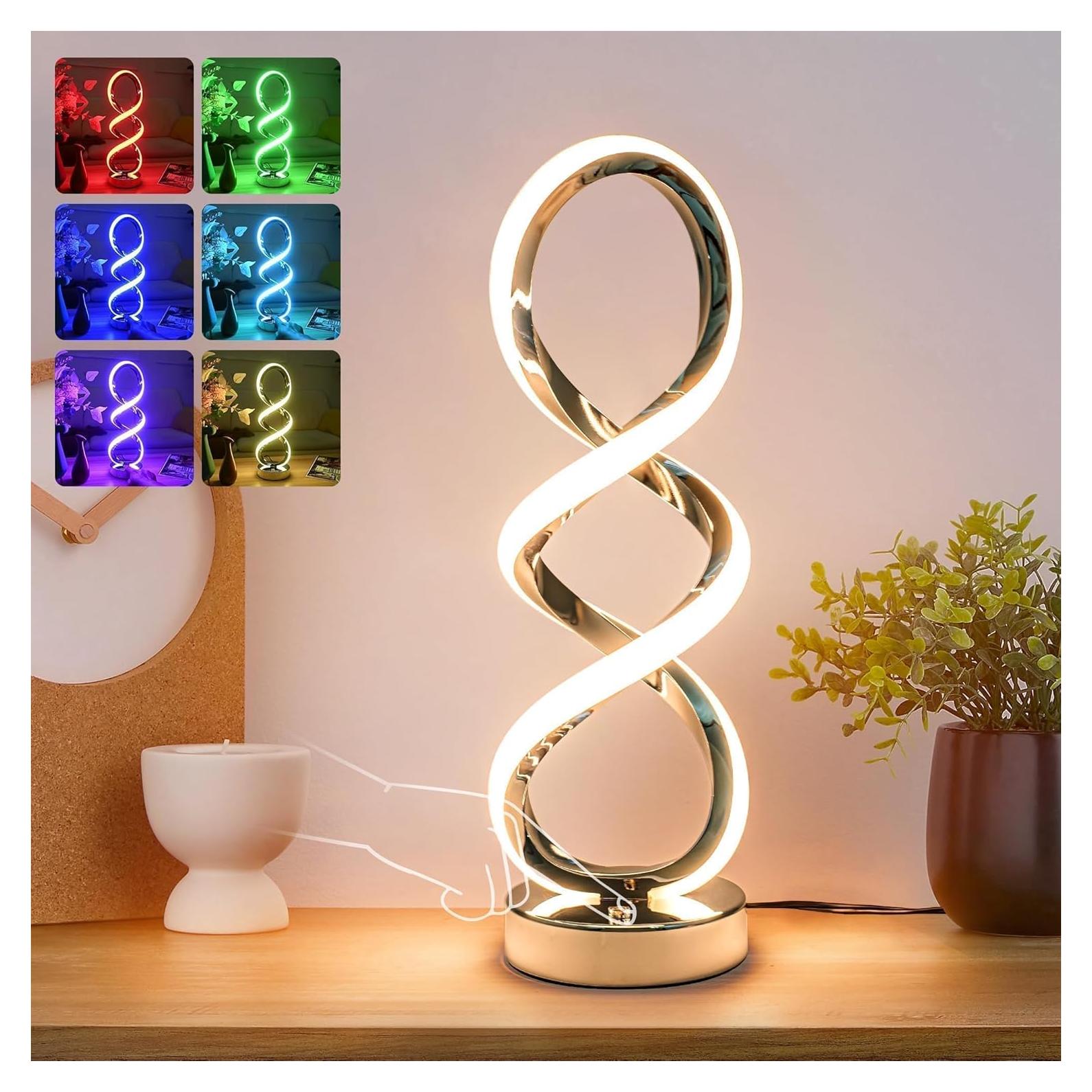Lámpara de Mesa Táctil LED Adebime Espiral RGB 40 cm