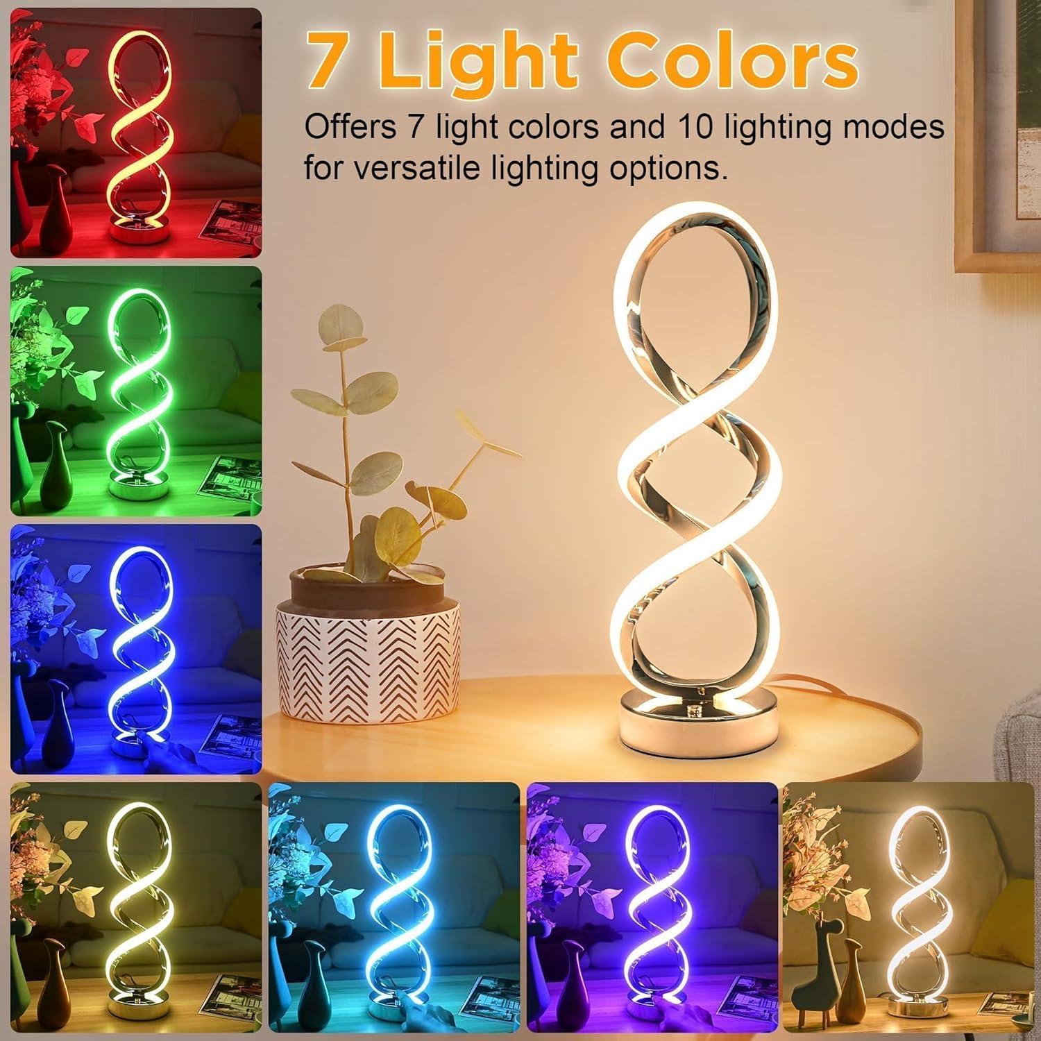 Lámpara de Mesa Táctil LED Adebime Espiral RGB 40 cm