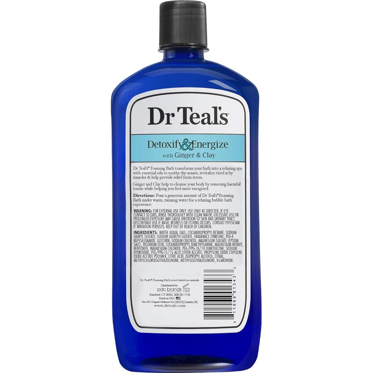 Baño Espumoso Dr Teal's 1006.88 ml Detoxificante Jengibre